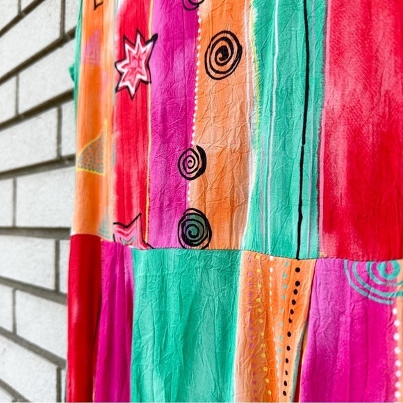 Jams World Sleeveless Scoop Neck Midi Dress Vintage Hawaii - Picture 9 of 12